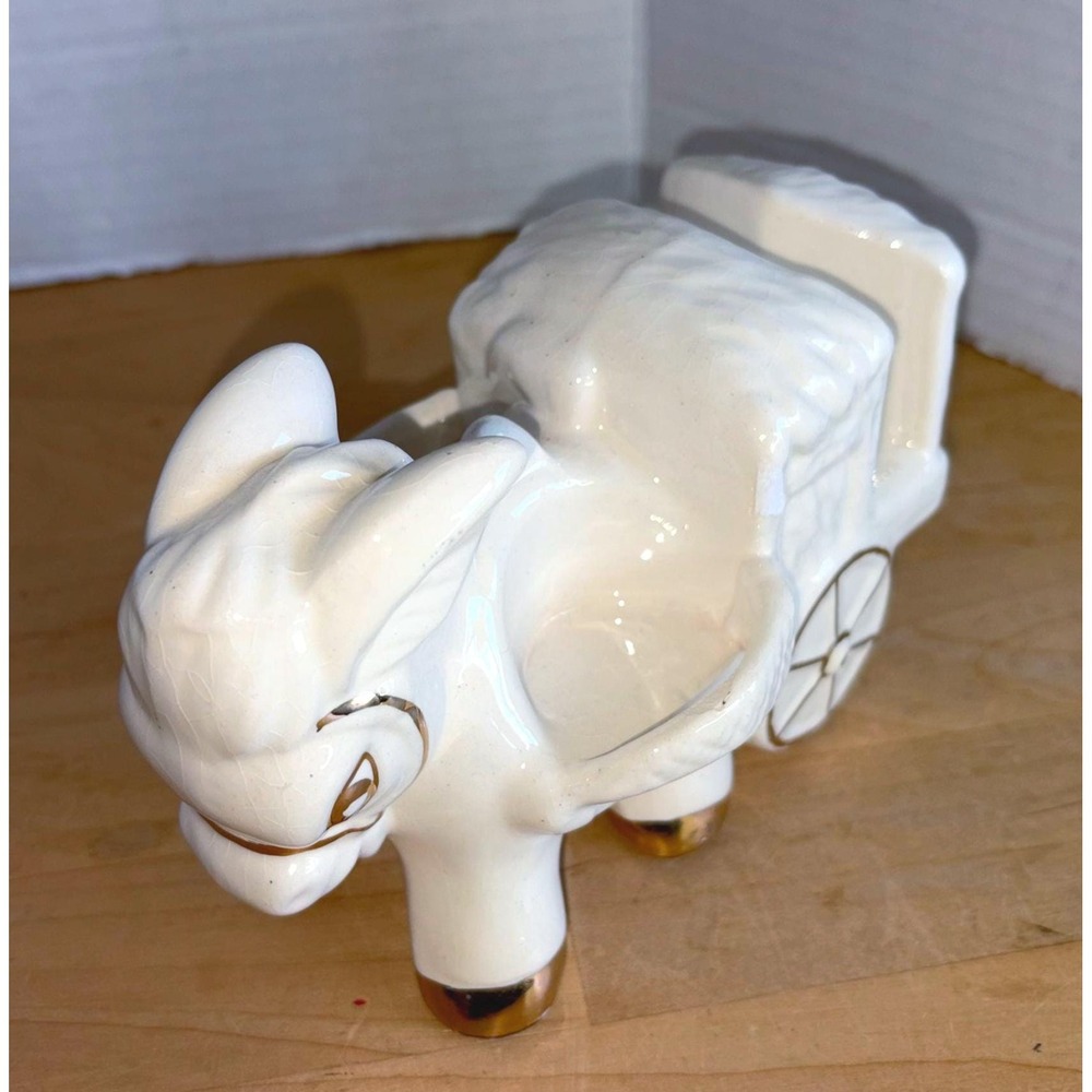 Vintage Ceramic Donkey Napkin Holder & Salt and Pepper Caddy